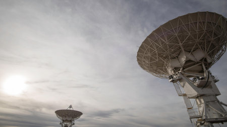 Radiotelescopes for astronomical observatory and radio telescope.の写真素材