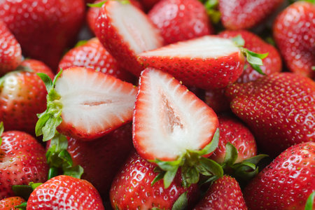 strawberry close-up macro photography with shallow depth of field