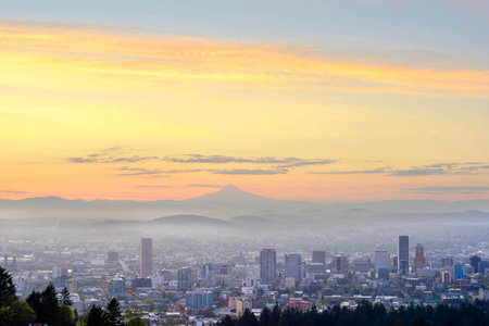 Panoramic view of the city of Nagano, Japan.の写真素材
