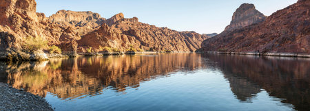 Panoramic view of the Red Rock Canyon in Nevada, USAの写真素材