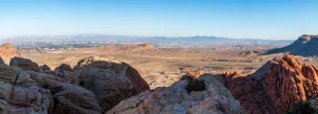 Panoramic view of Valley of Fire State Park, Nevada, USAの写真素材