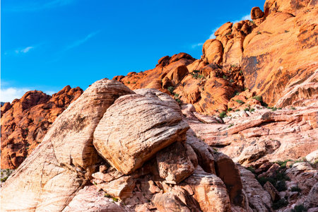 Rocky landscape in Valley of Fire State Park, Nevada, USAの写真素材
