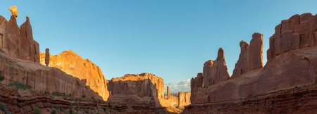 Panoramic view of Arches National Park, Utah, USAの写真素材