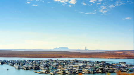 Landscape view of Qinghai Lake, China. Beautiful natural landscape.の写真素材