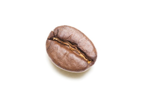 coffee beans isolated on white background. macro. studio shot.の写真素材