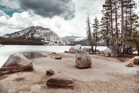 Lake Tahoe in Sierra Nevada, California, United States of Americaの写真素材