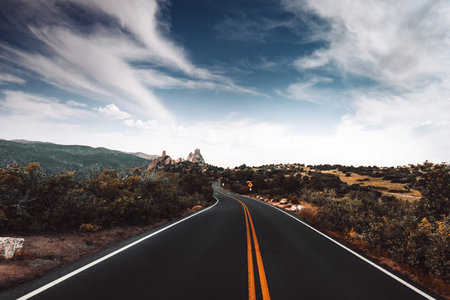 Road in the mountains of Sedona, Arizona, United States.の写真素材