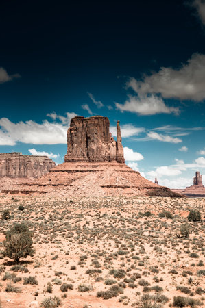 The Buttes of Monument Valley in Navajo Tribal Lands of Arizona and Utah USAの写真素材