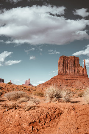 Monument Valley in Navajo Tribal Lands of Arizona and Utah USA.の写真素材