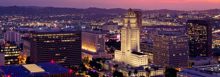 Los Angeles, California, USA downtown skyline at dusk. United States of America.の写真素材