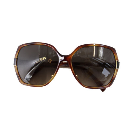 women's sunglasses with brown glass isolated on white background.with clipping pathの写真素材