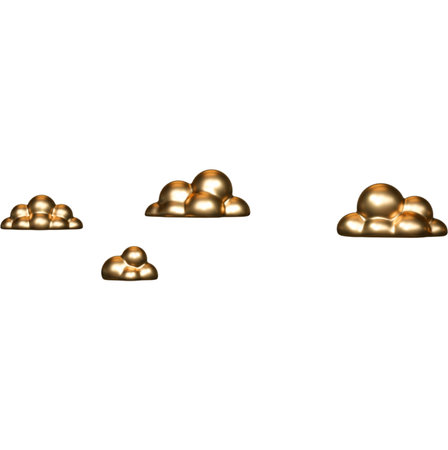 Gold balls on a white background.の写真素材