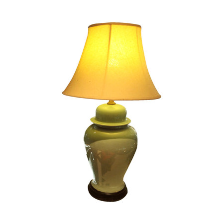 Vintage lamp isolated on white background. Clipping path included.の写真素材