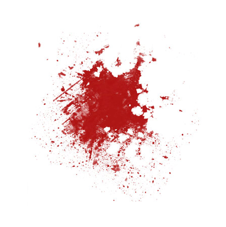 Red watercolor splash isolated on white background. Watercolor stains.の写真素材
