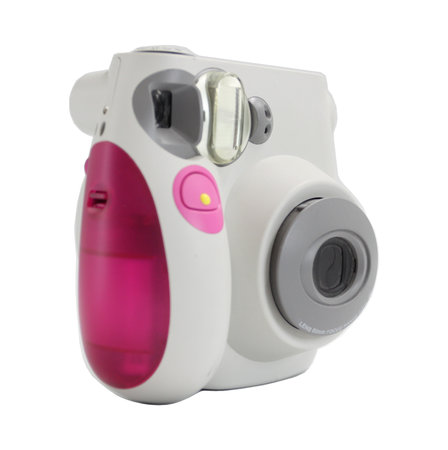 Digital camera isolated on a white background. Clipping path included.の写真素材