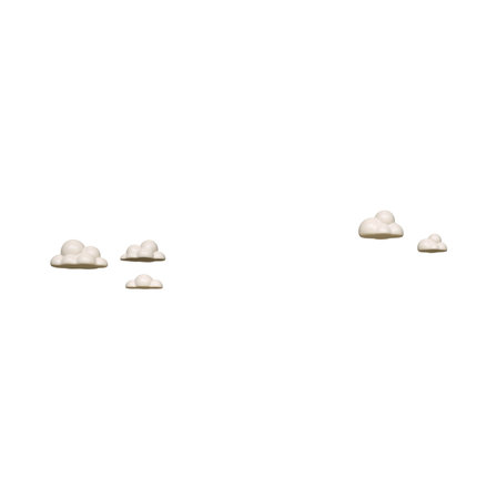 3d illustration of white clouds on a white background. Isolatedの写真素材