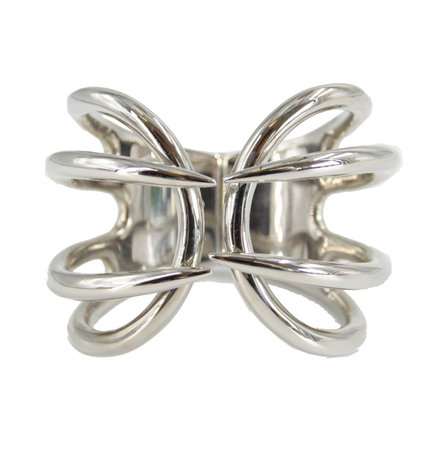 Silver ring isolated on a white background. Clipping path included.の写真素材