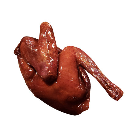 Chicken wing isolated on white background with clipping path. Top view.の写真素材