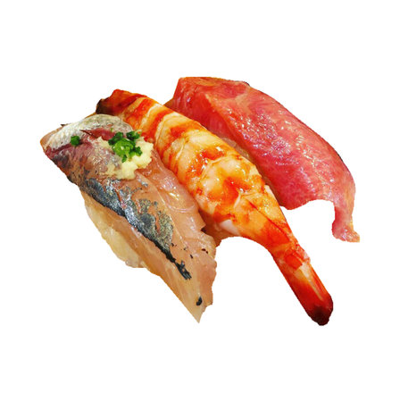 Sushi on a white background. Isolated. With clipping pathの写真素材