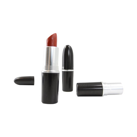 Lipsticks isolated on white background. Clipping path included.の写真素材