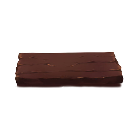 Piece of chocolate on a white background. Realistic vector illustration.の写真素材