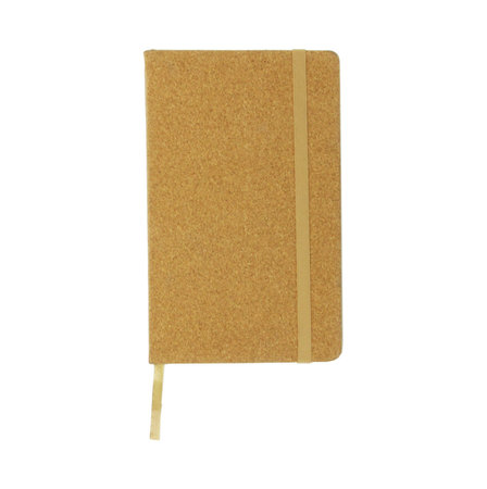 Brown notebook isolated on white background. Clipping path included. 3D illustration.の写真素材