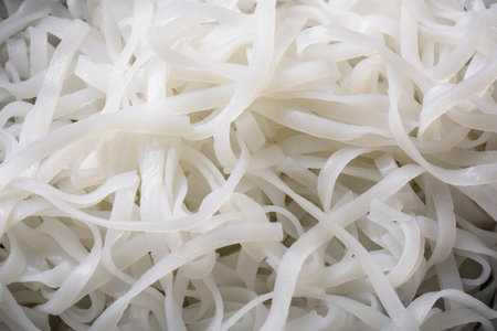 close up of rice noodle in a bowl for background use.