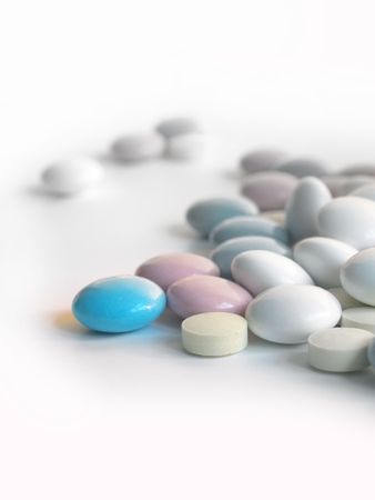 pills on white backgroundの写真素材