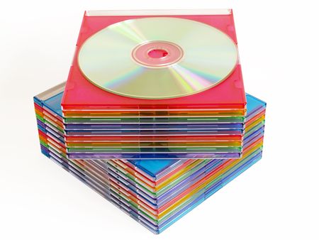 disks isolated on a white background with clipping pathの写真素材