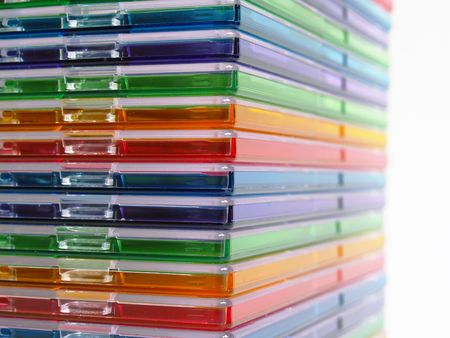 boxes of cd on a white background with clipping pathの写真素材