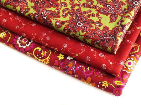 Colored cotton with different prints for sewing
