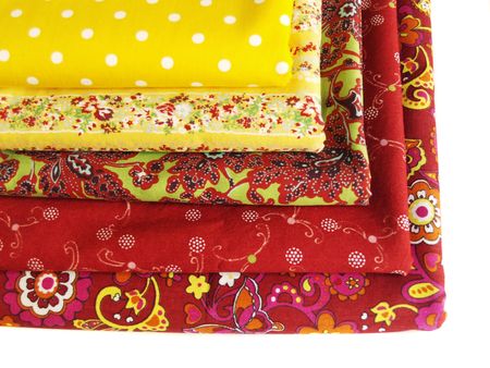 Different cotton fabric for drapery department (on a white background)