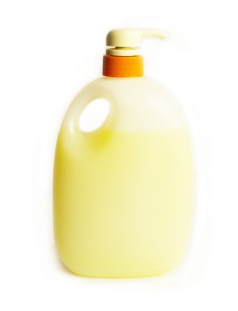 Dishwashing with batcher on a white backgroundの写真素材