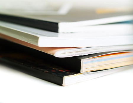 stack of books on white backgroundの写真素材