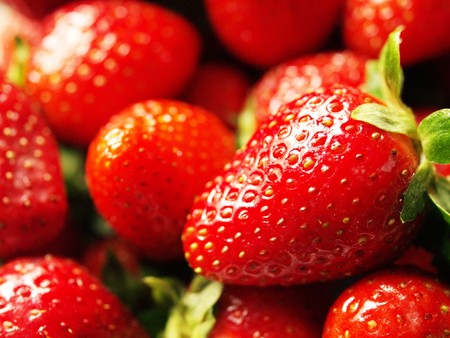 big closeup strawberries の写真素材