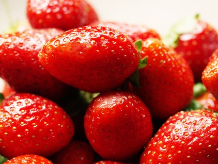 big closeup strawberriesの写真素材