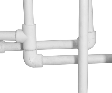 Polypropylene pipes. Isolated on white background.の写真素材
