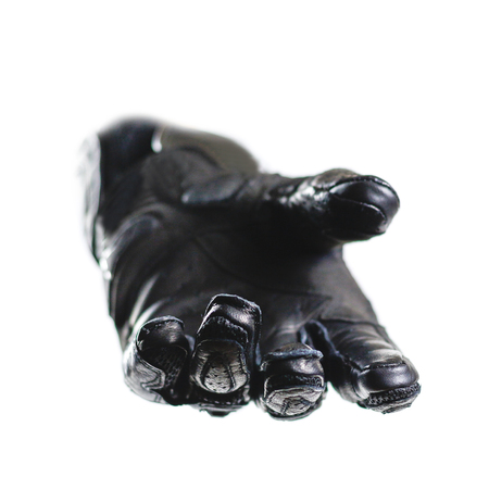 Sport black Moto gloves. Isolated on white background.の写真素材