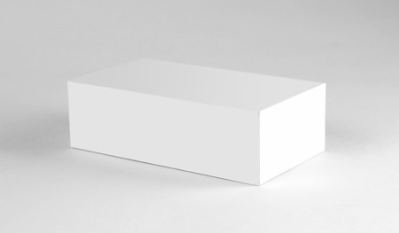 White box. Close up. Isolated on white background