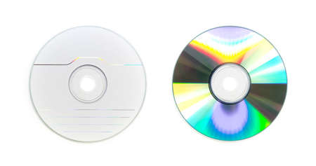 CD on both sides. Close up. Isolated on a white background.の写真素材
