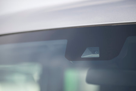 Video recorder on the windshield of the car. Driving Assistants.
