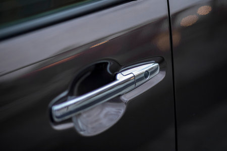 Keyless entry on a purple car.