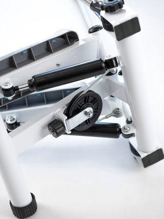 Home fitness. stepper - compact trainer close up photo isolated white background.の写真素材