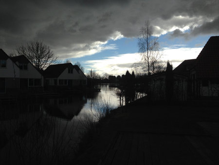 Clouds over waterの写真素材