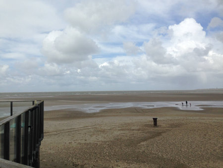 Beach on a cloudy dayの写真素材