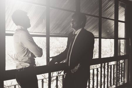 business teamwork discussing ideas and planning for business negotiationの写真素材