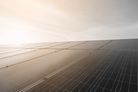 solar panel at solar power plant to innovation of green energy for life