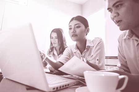 business meeting concept, business team discussion and brainstorming to business strategy at meeting...
