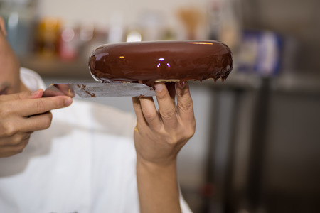 Chef is making desserts