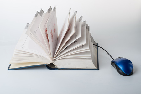 Color photo of a book and mouseのeditorial素材